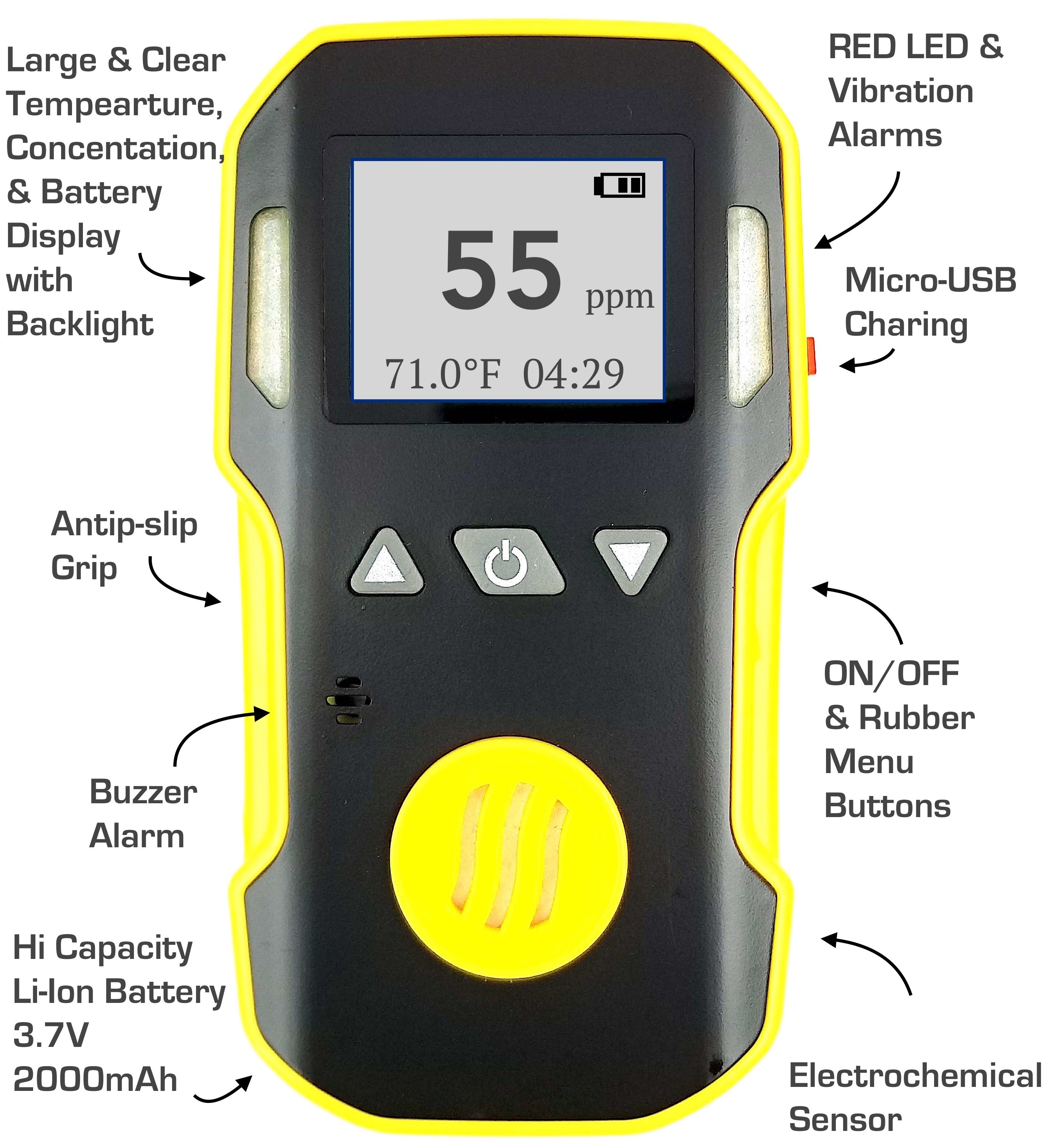 Ozone Meter | High-Range 100 ppm | USA NIST Calibration