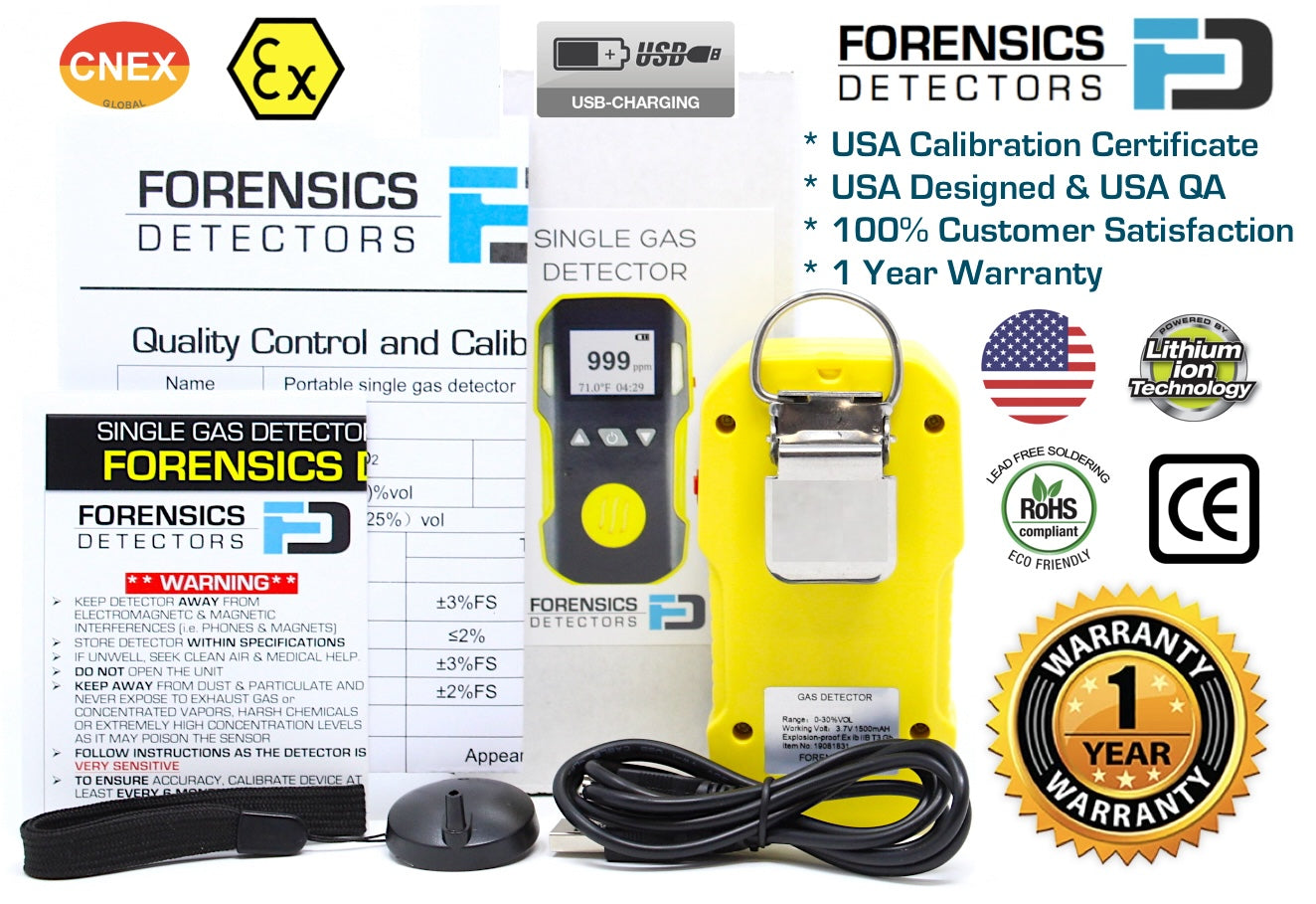 Fluorine Gas Detector | USA NIST Calibration