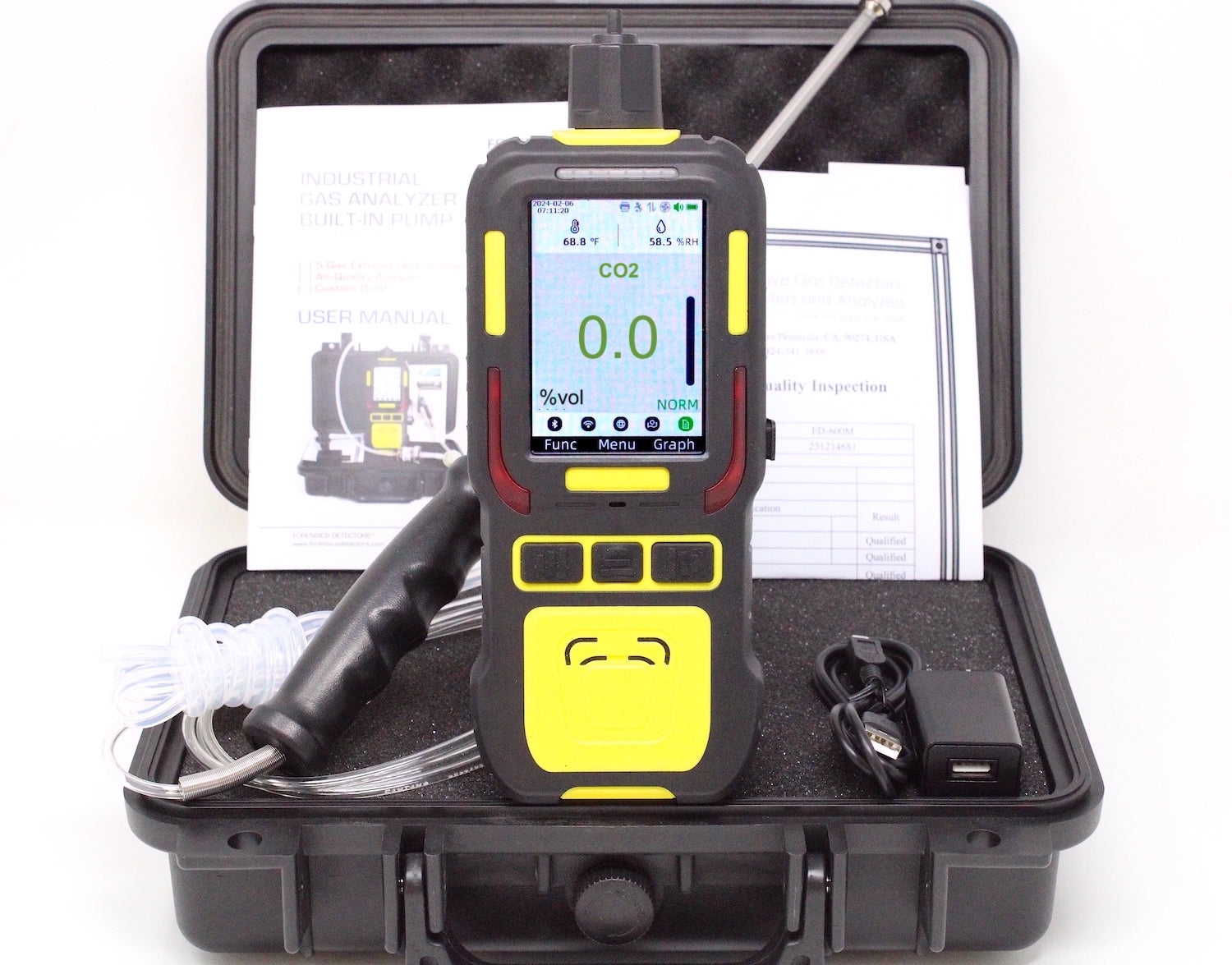 Carbon Dioxide CO2 Data Logger Analyzer | 0-100% | USA NIST Calibration