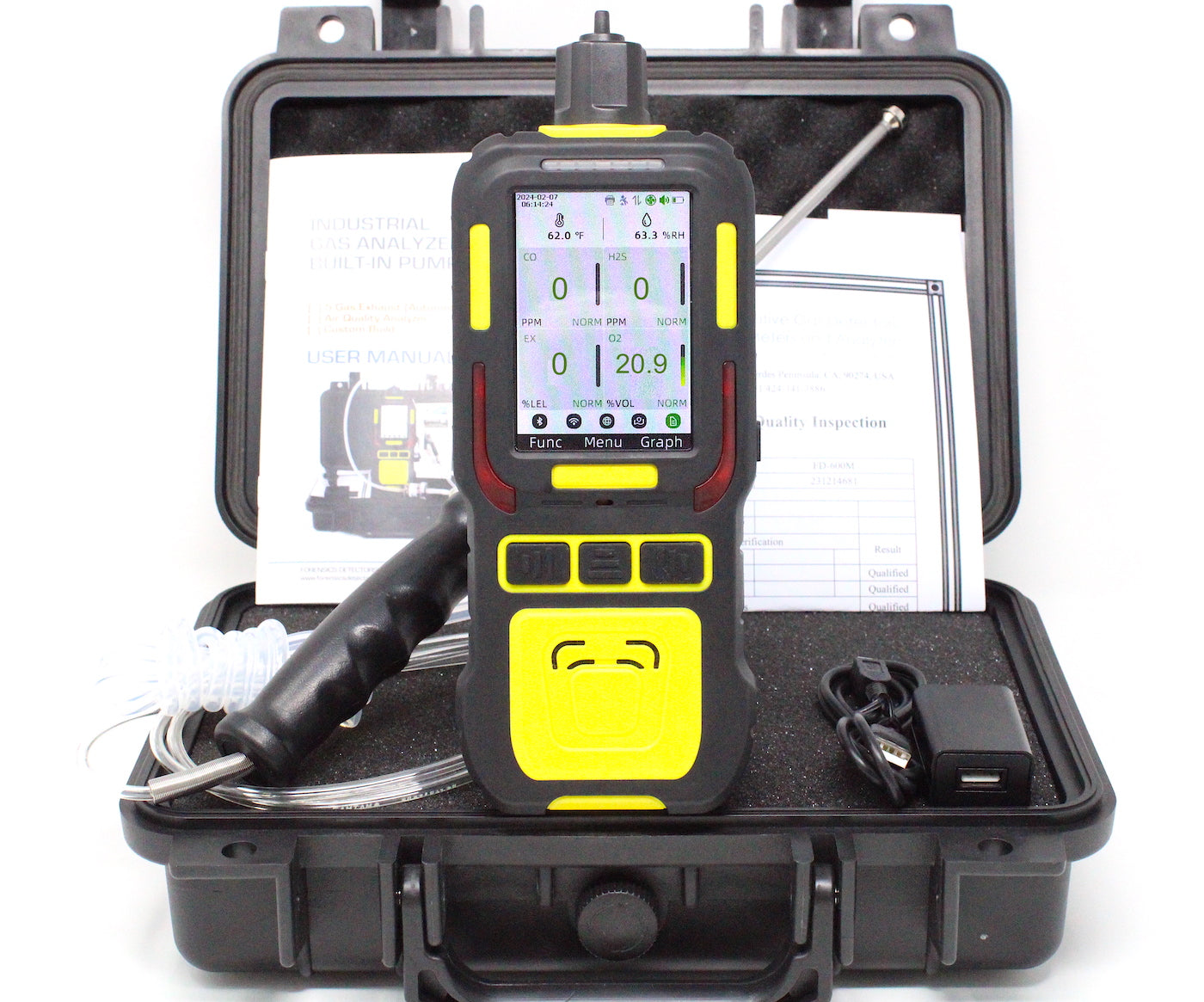 4 Gas Data Logger Monitor | USA NIST Calibration