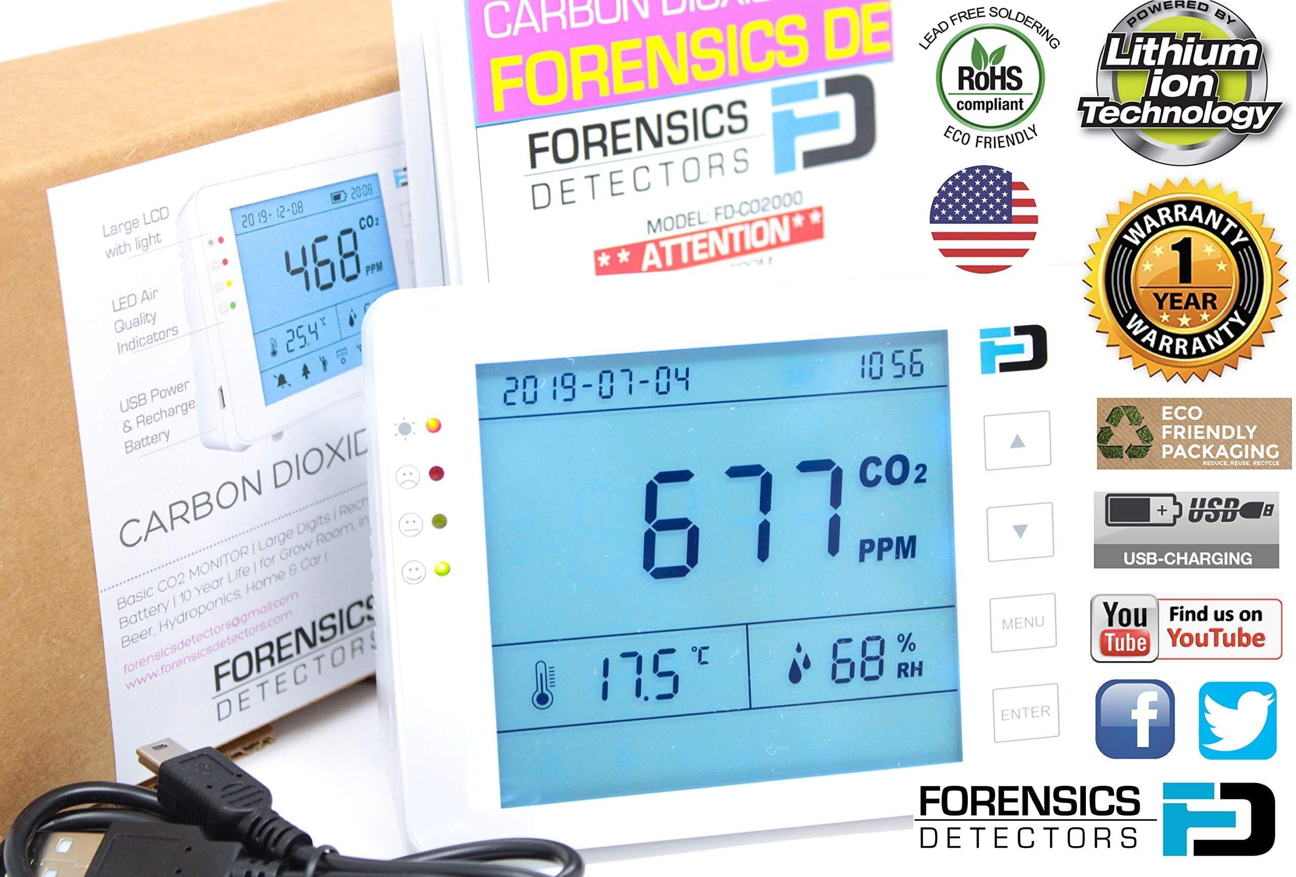 Carbon Dioxide Monitor | USB & Battery - Forensics Detectors