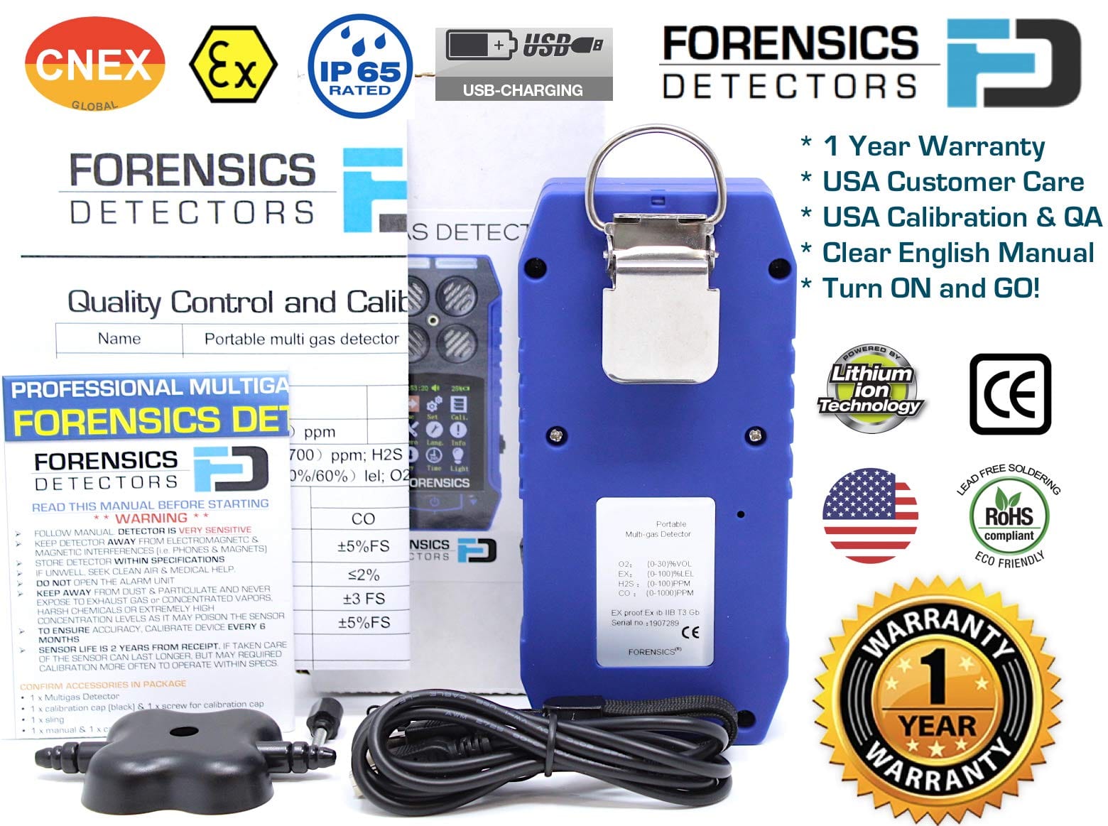 Multigas Detector & Pump | USA NIST Calibration