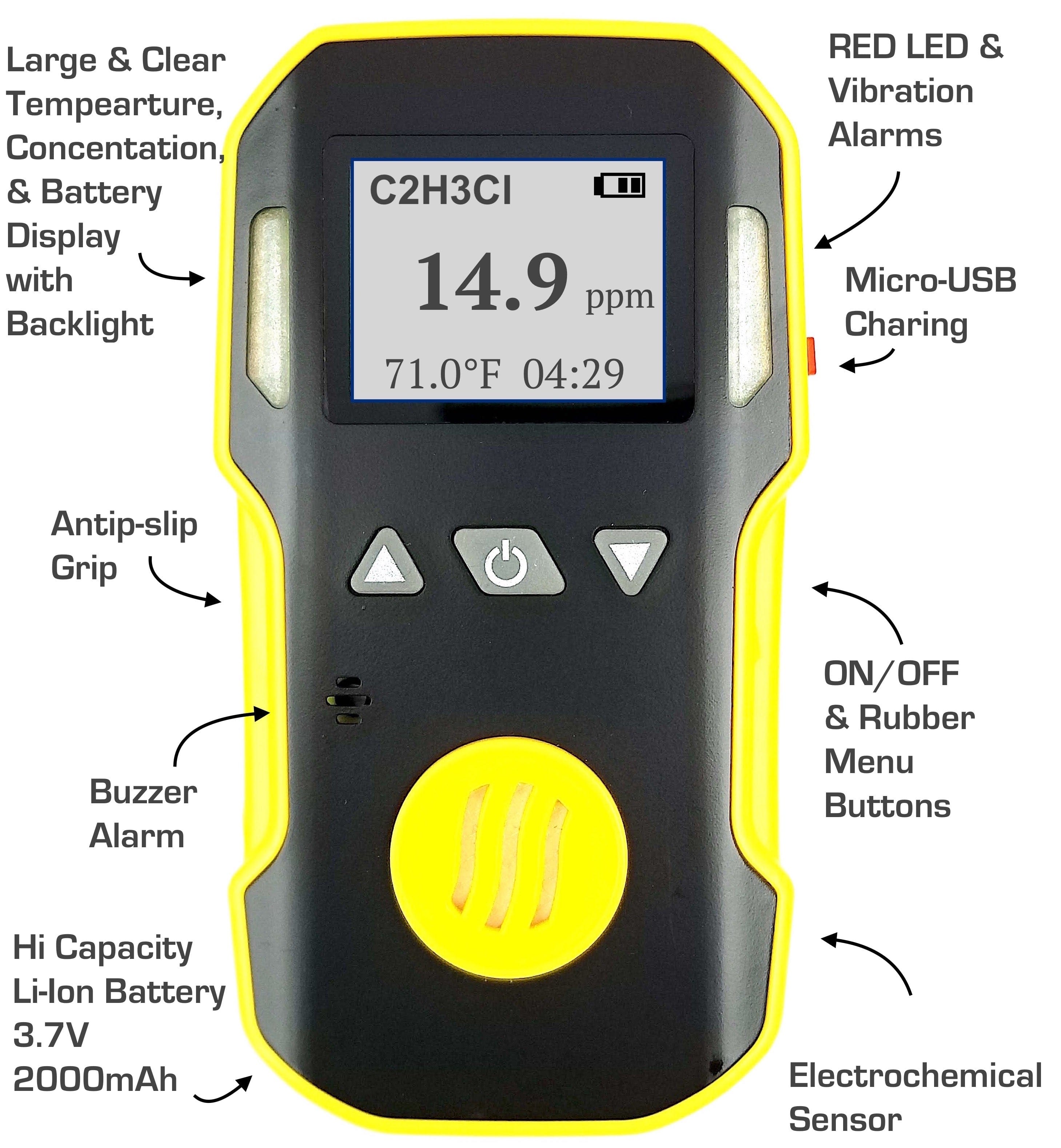 Vinyl Chloride Gas Detector | USA NIST Calibration