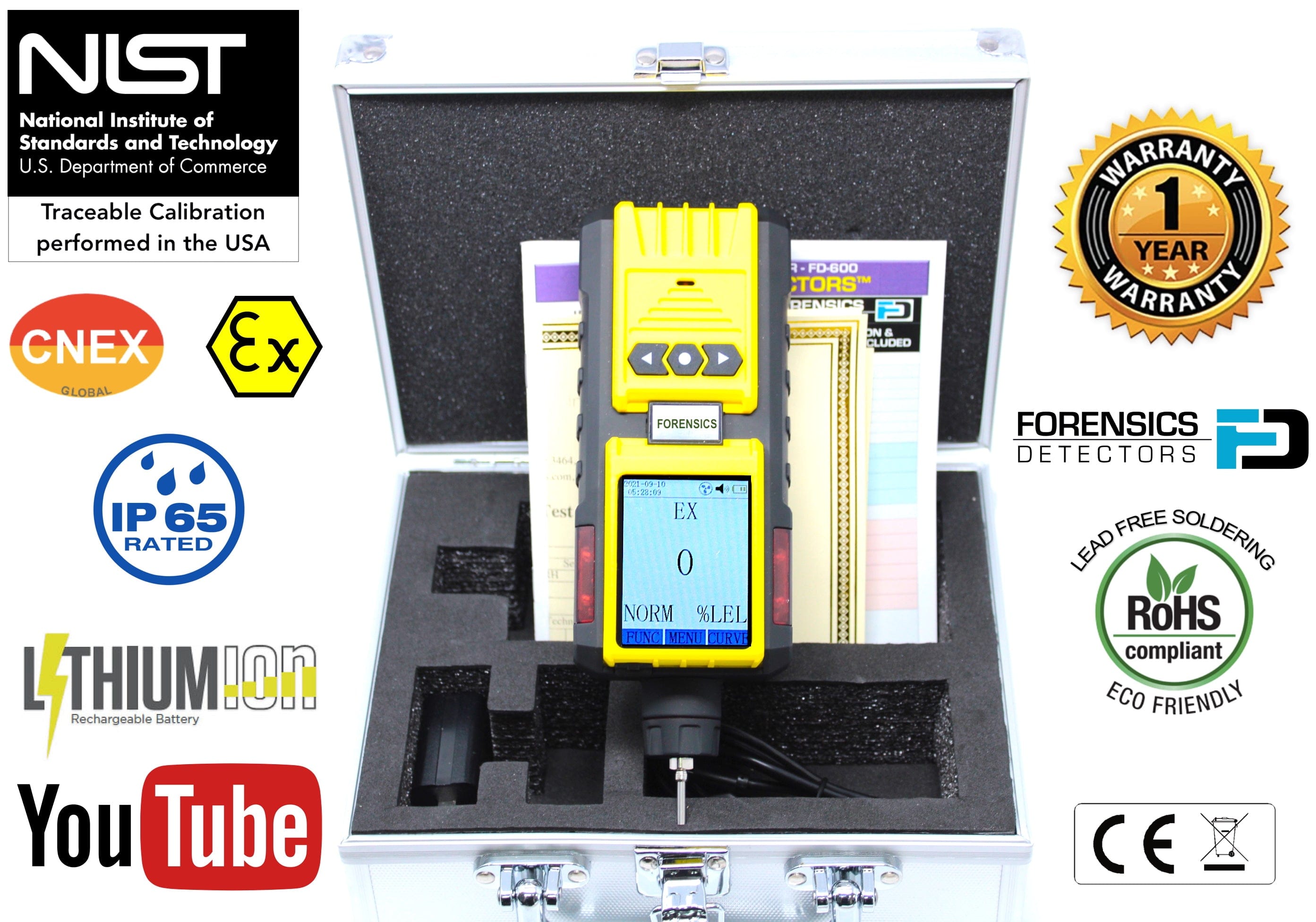 Explosimeter Gas Analyzer | EX LEL | USA NIST Calibration