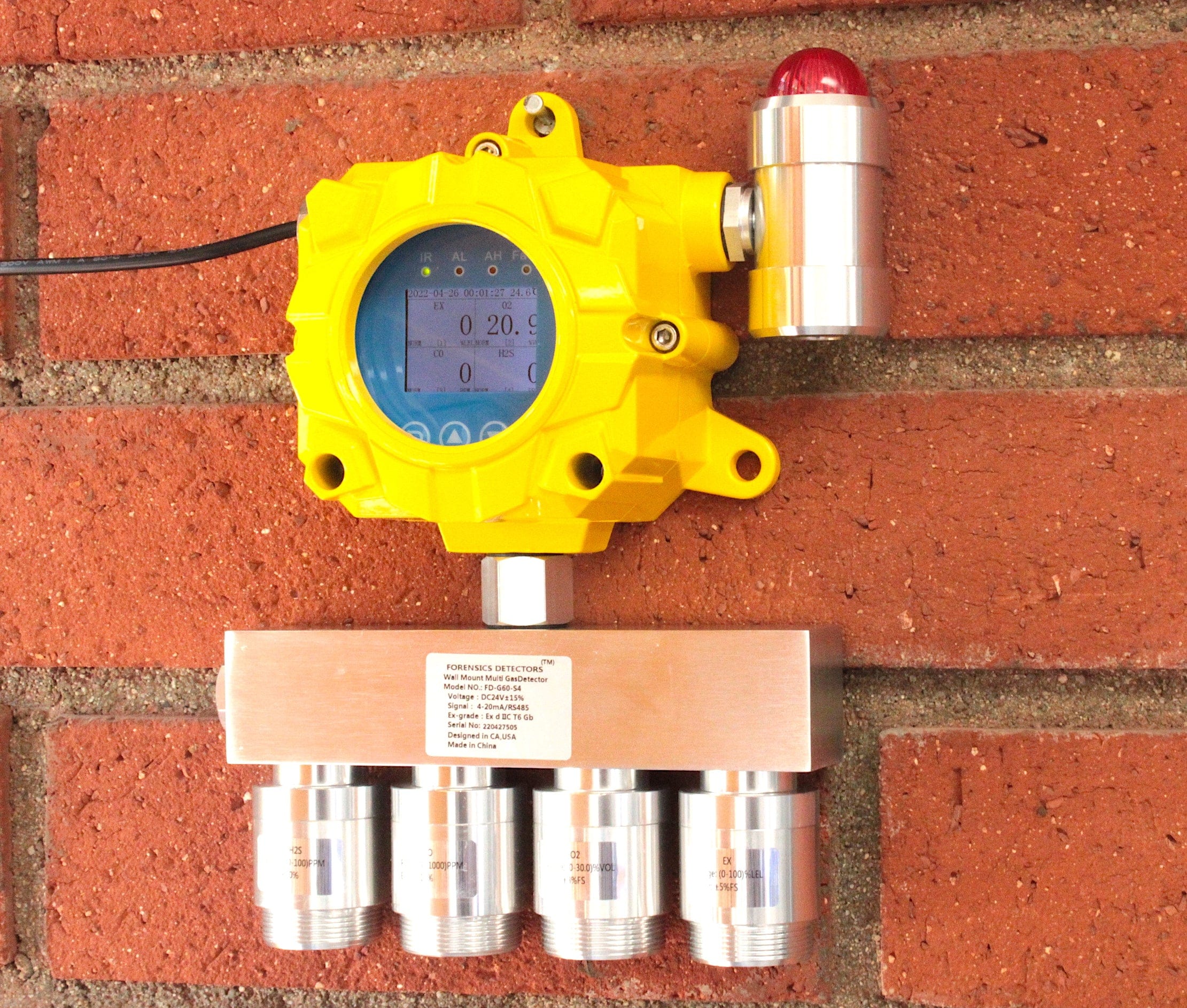 4 Gas Meter Detector | Wall Mount | USA NIST Calibration