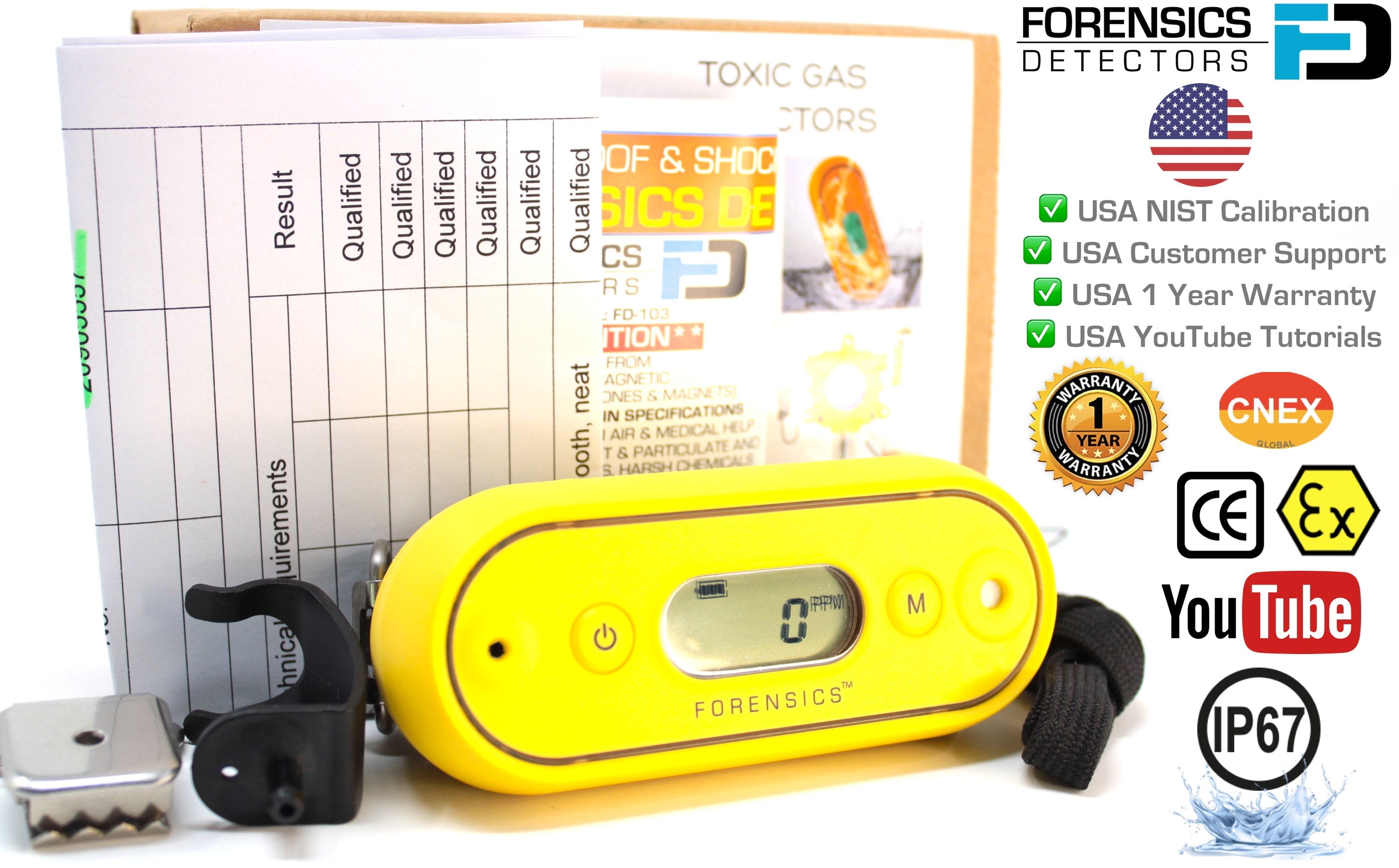 H2S Monitor | Waterproof | USA NIST Calibration